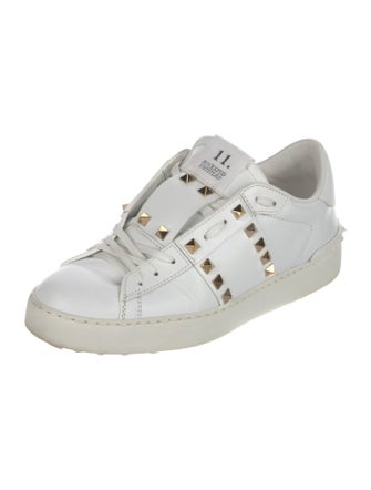 Valentino Rockstud Accents Leather Sneakers