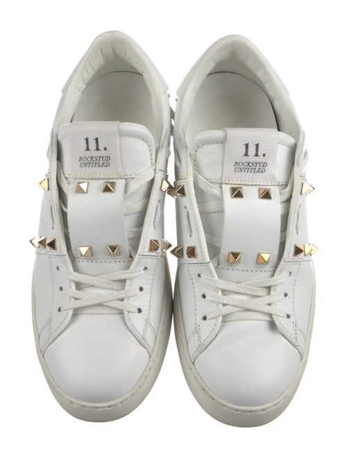 Valentino Rockstud Accents Leather Sneakers