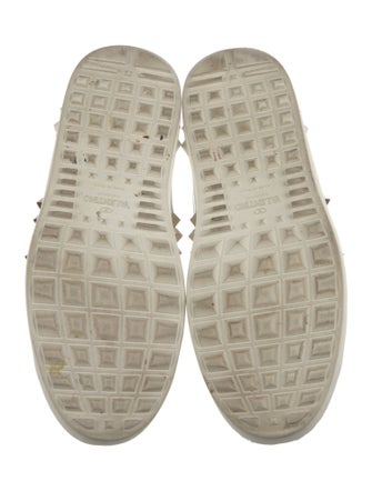 Valentino Rockstud Accents Leather Sneakers