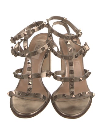 Valentino Rockstud Accents Leather Gladiator Sandals