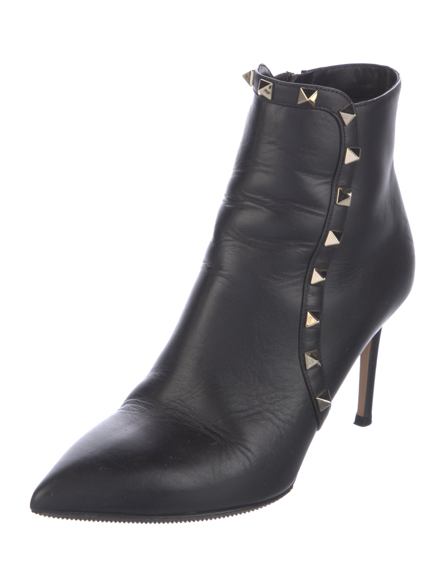 Valentino Rockstud Accents Leather Boots