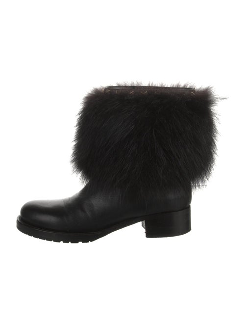 Valentino Rockstud Accents Leather Rain Boots