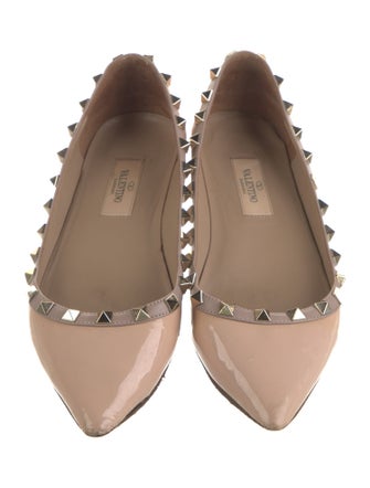 Valentino Rockstud Accents Patent Leather Flats