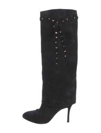 Valentino Suede Studded Accents Boots