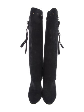 Valentino Suede Studded Accents Boots