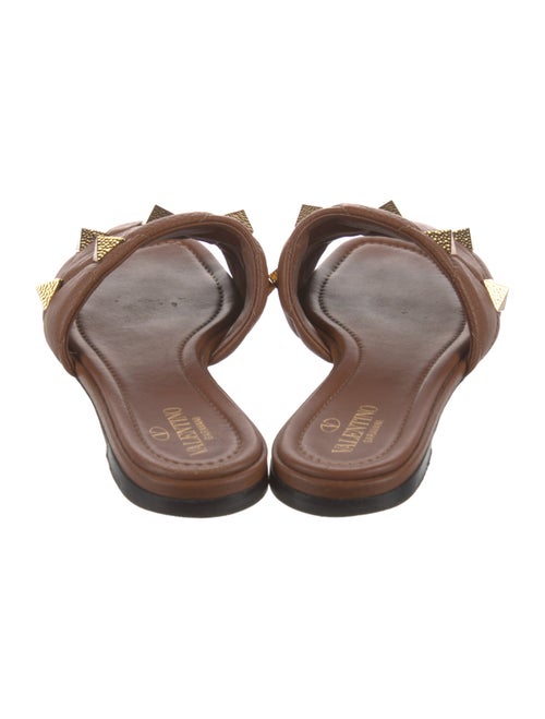 Valentino Rockstud Accents Leather Slides
