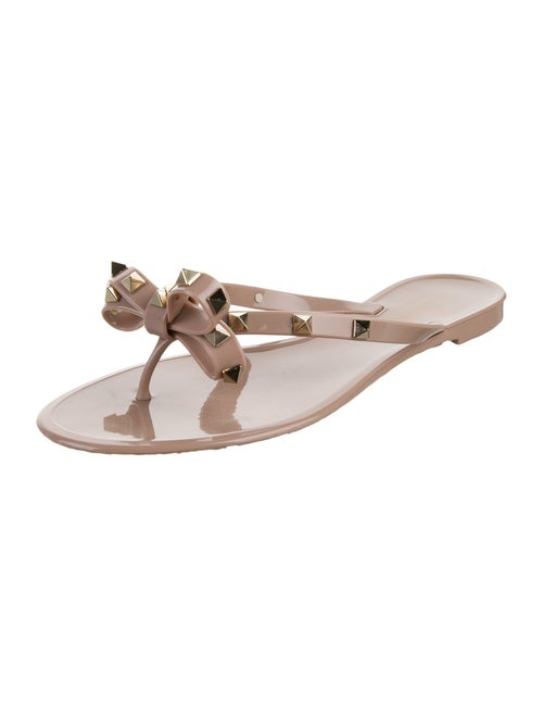 Valentino Rockstud Accents Rubber Slides