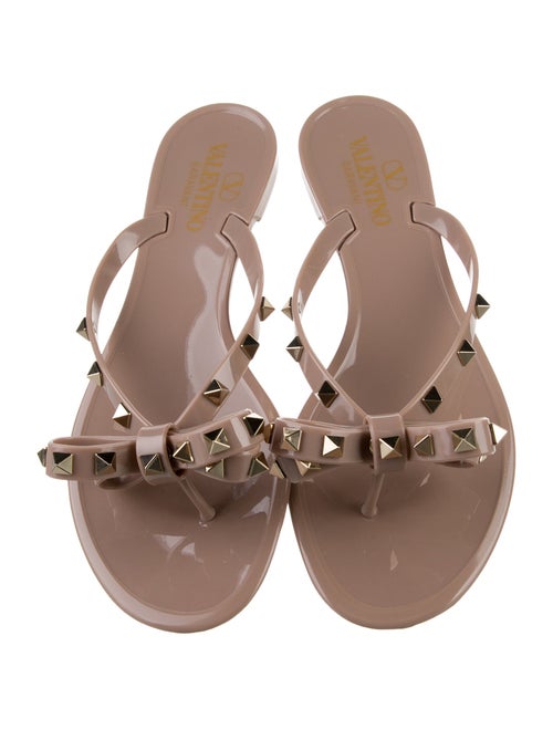 Valentino Rockstud Accents Rubber Slides