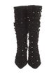 Valentino Rockstud Accents Suede Lace-Up Boots
