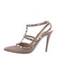 Valentino Rockstud Accents Leather T-Strap Pumps