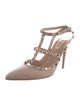 Valentino Rockstud Accents Leather T-Strap Pumps