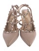 Valentino Rockstud Accents Leather T-Strap Pumps