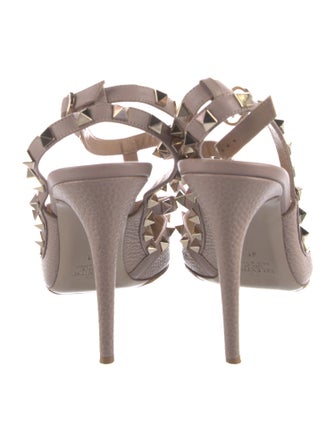 Valentino Rockstud Accents Leather T-Strap Pumps