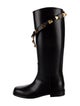 Valentino Rockstud Accents Leather Riding Boots