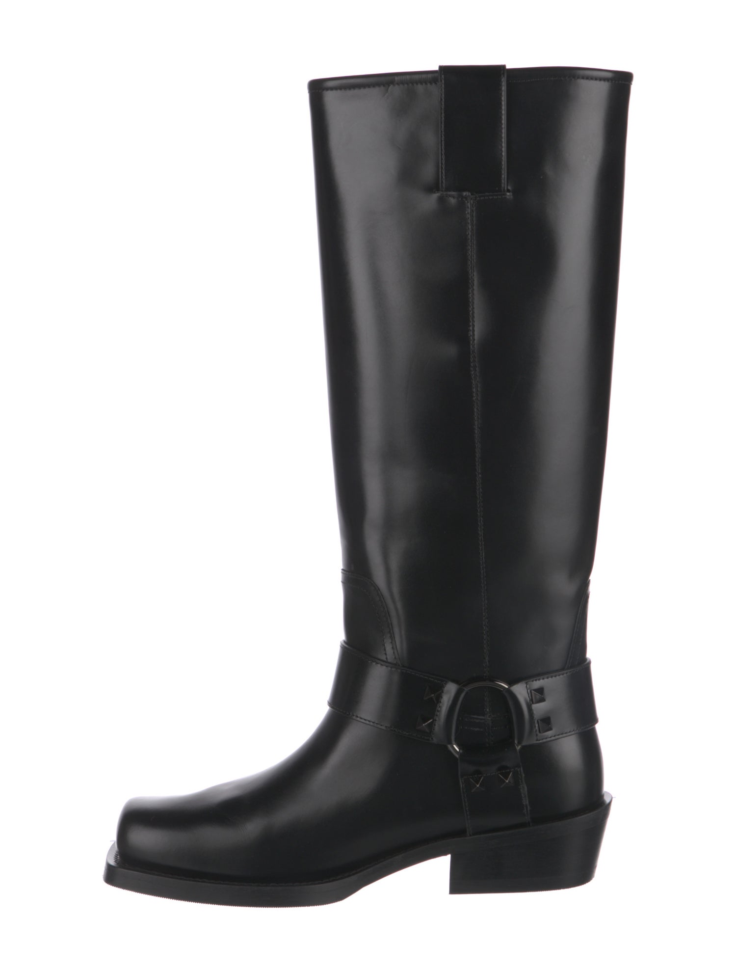 Valentino Rockstud Accents Leather Riding Boots w/ Tags