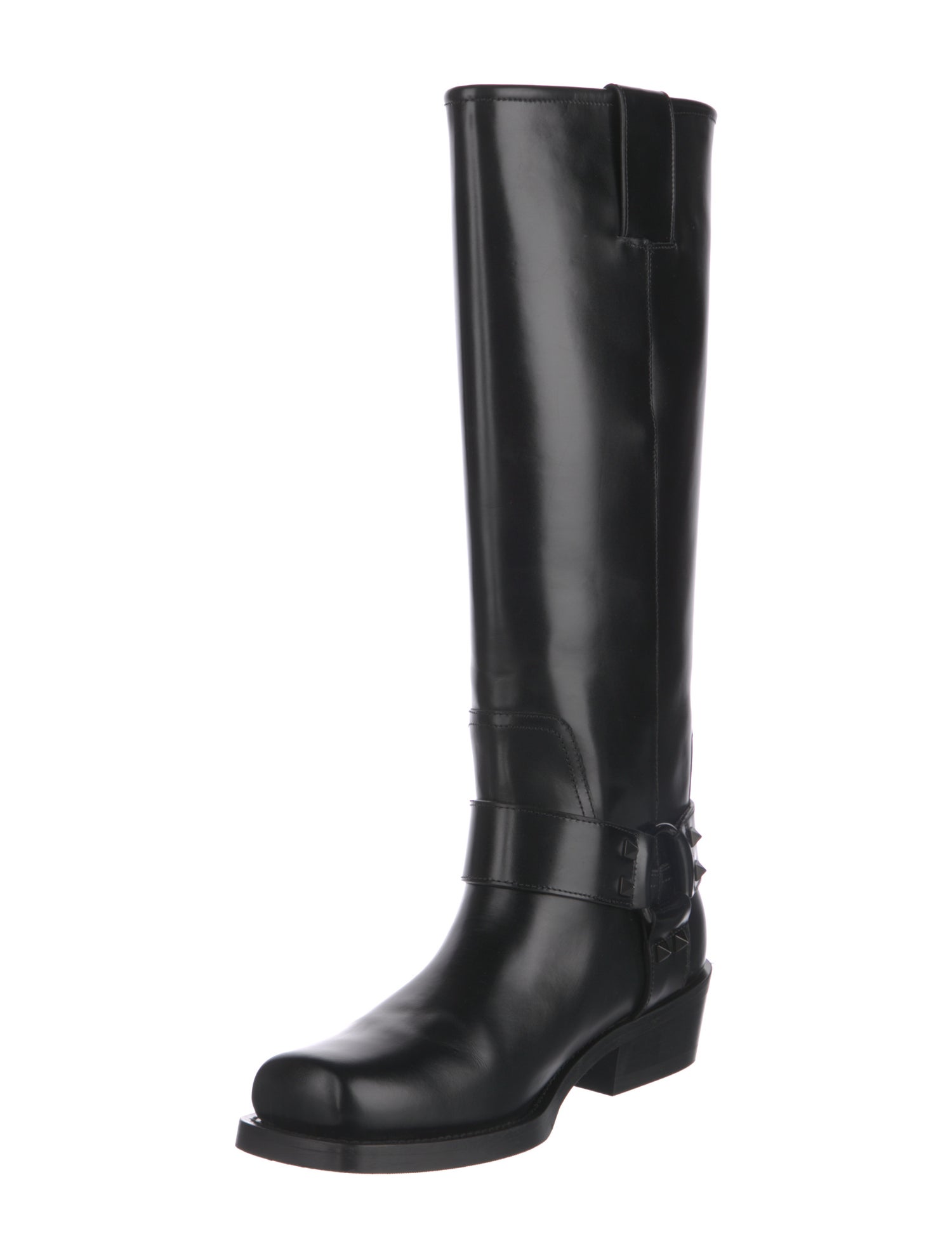 Valentino Rockstud Accents Leather Riding Boots w/ Tags