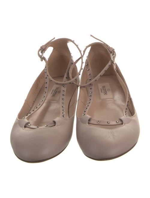 Valentino Rockstud Accents Leather Ballet Flats