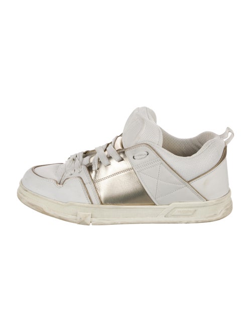 Valentino Rockstud Accents Leather Athletic Sneakers