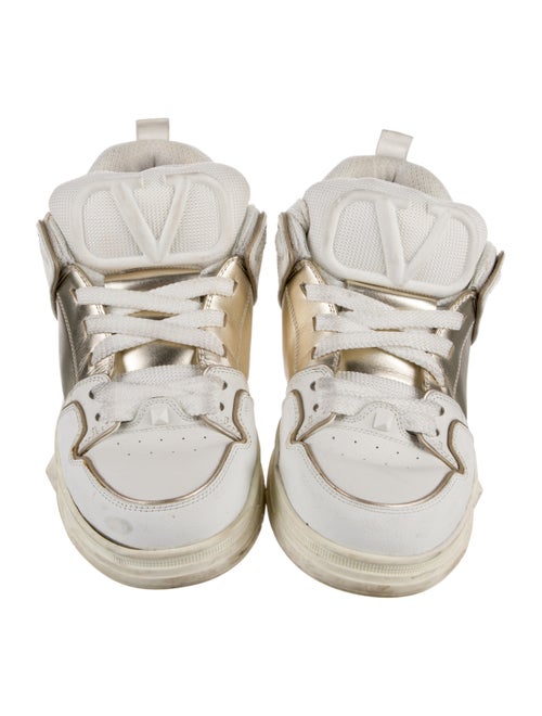 Valentino Rockstud Accents Leather Athletic Sneakers