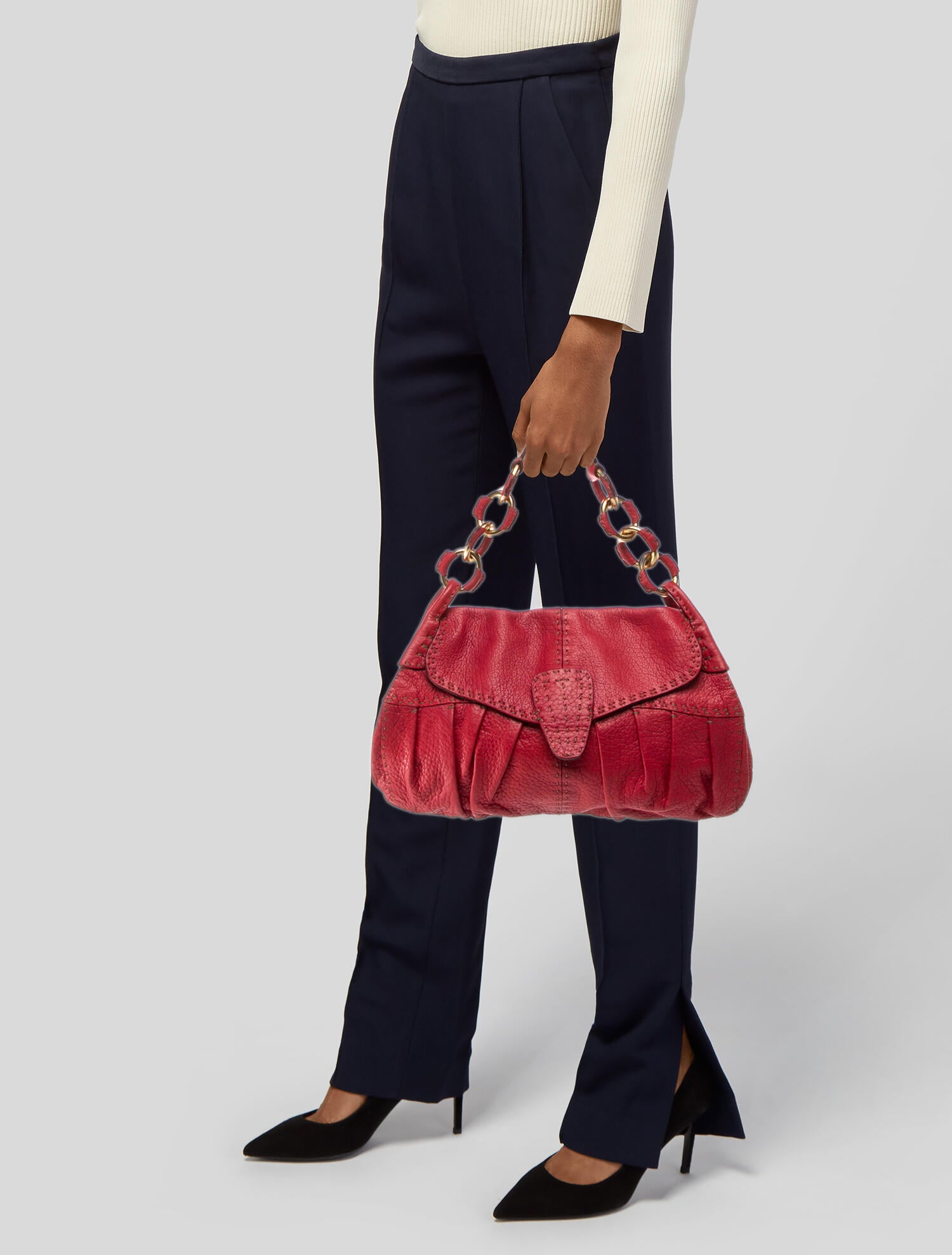 Valentino Leather Shoulder Bag Vintage