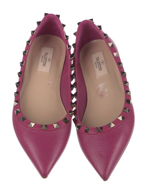 Valentino Rockstud Accents Leather Ballet Flats