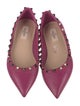 Valentino Rockstud Accents Leather Ballet Flats