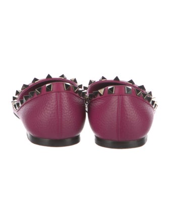 Valentino Rockstud Accents Leather Ballet Flats