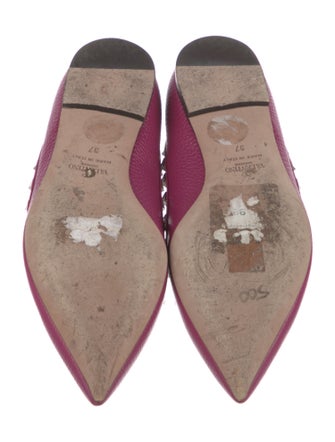 Valentino Rockstud Accents Leather Ballet Flats