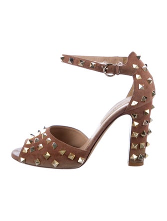 Valentino Rockstud Accents Suede Sandals