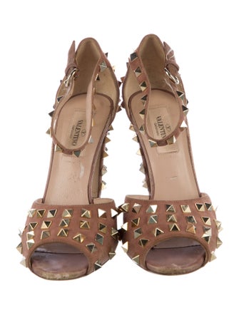 Valentino Rockstud Accents Suede Sandals