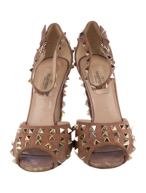Valentino Rockstud Accents Suede Sandals