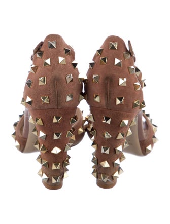 Valentino Rockstud Accents Suede Sandals