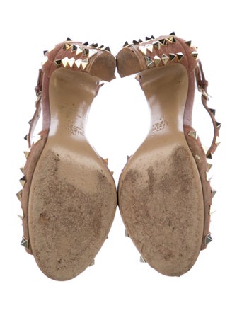 Valentino Rockstud Accents Suede Sandals