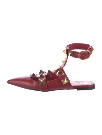 Valentino Rockstud Accents Leather Flats