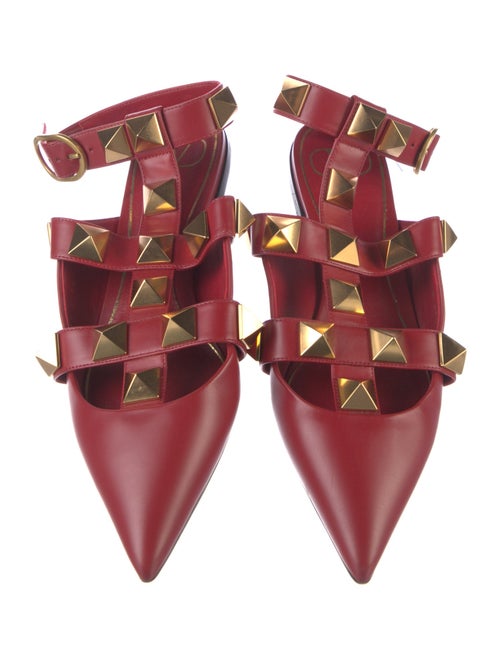 Valentino Rockstud Accents Leather Flats