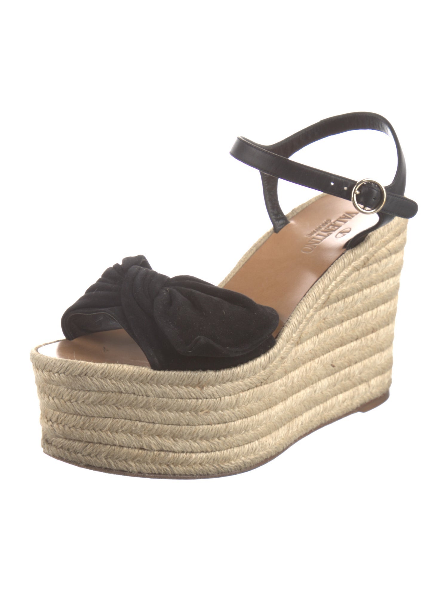 Valentino Suede Bow Accents Espadrilles