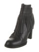 Valentino Leather Fringe Trim Accent Boots