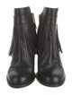 Valentino Leather Fringe Trim Accent Boots