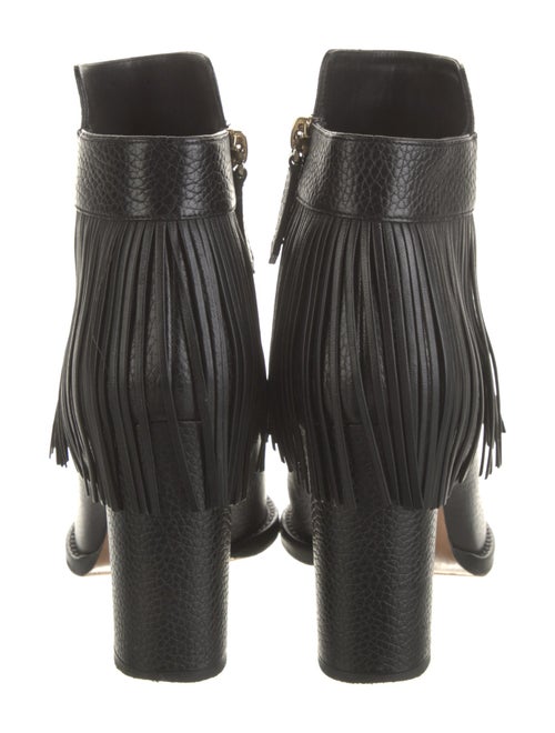 Valentino Leather Fringe Trim Accent Boots