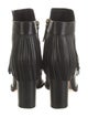 Valentino Leather Fringe Trim Accent Boots