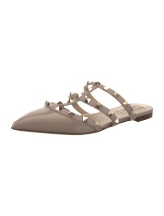 Valentino Rockstud Accents Leather Mules