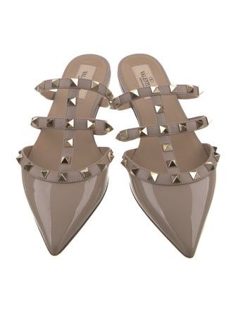 Valentino Rockstud Accents Leather Mules