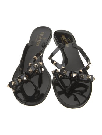 Valentino Rockstud Accents Rubber Slides