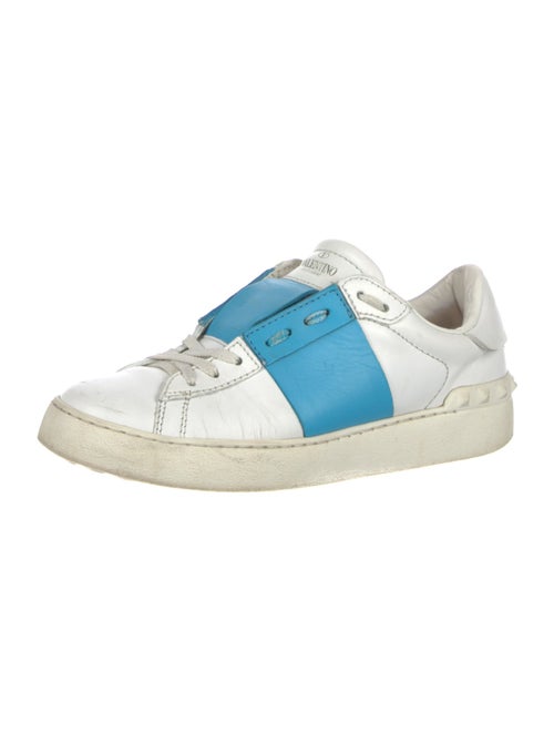 Valentino Leather Colorblock Pattern Sneakers