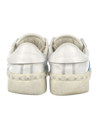 Valentino Leather Colorblock Pattern Sneakers