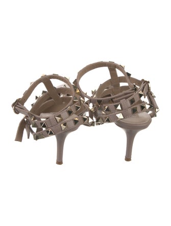 Valentino Rockstud Accents Patent Leather T-Strap Pumps