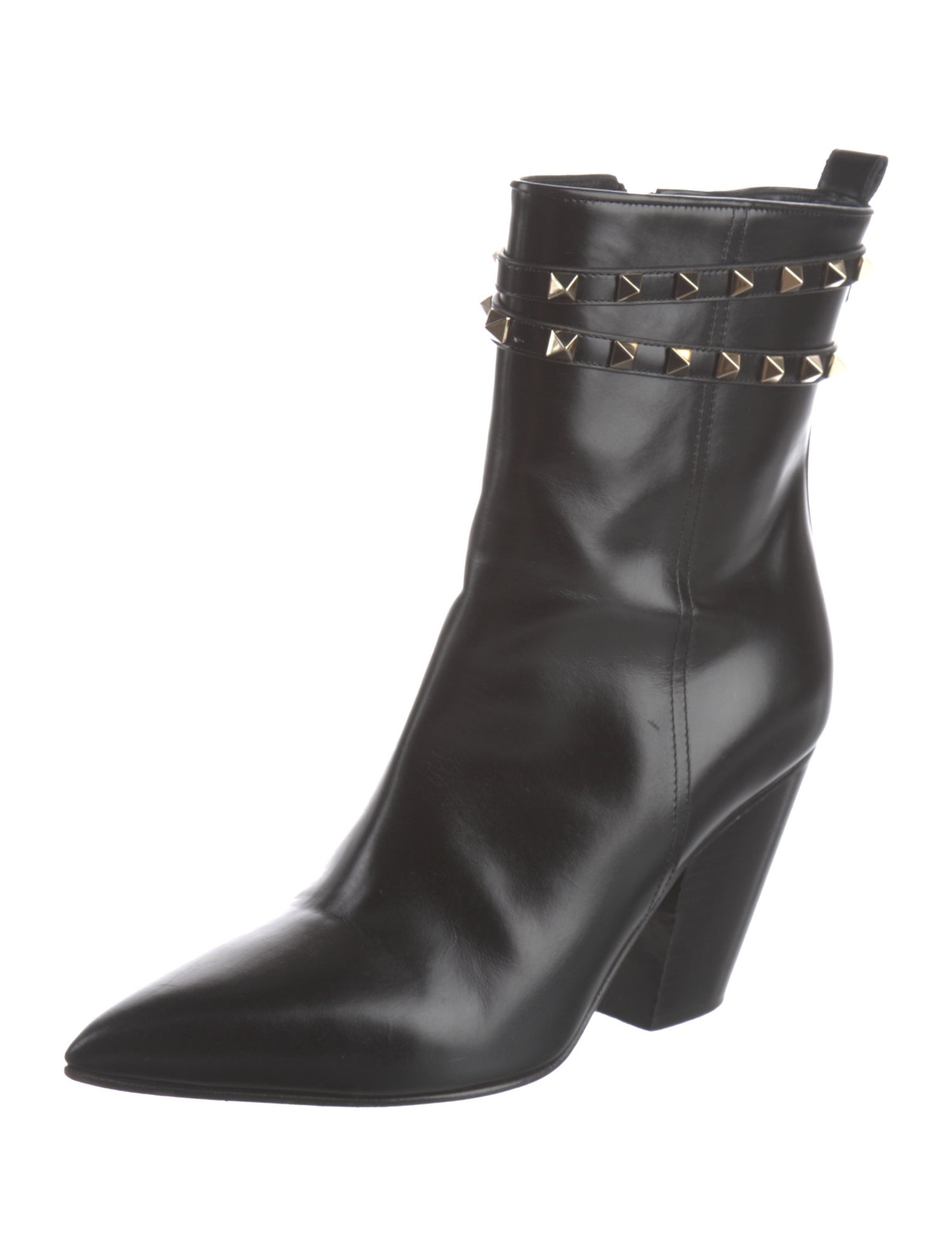 Valentino Rockstud Accents Leather Boots