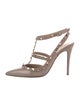 Valentino Rockstud Accents Patent Leather T-Strap Pumps