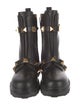 Valentino Rockstud Accents Leather Combat Boots