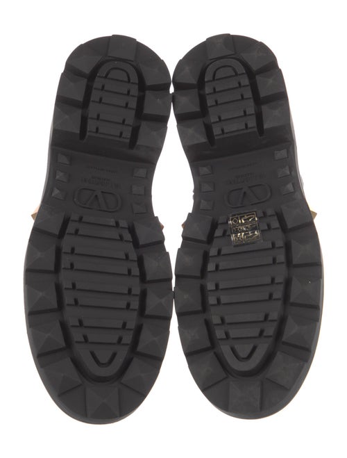 Valentino Rockstud Accents Leather Combat Boots